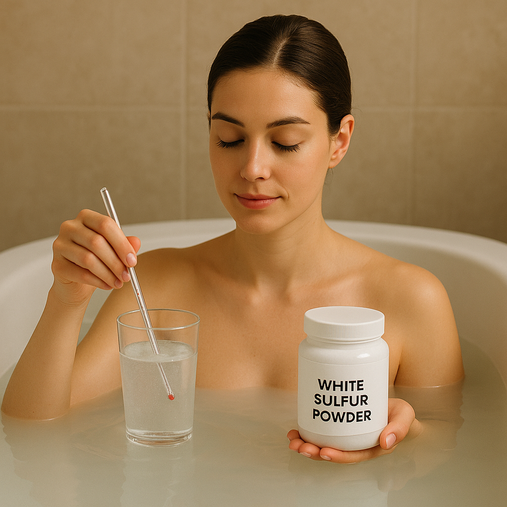 白磺粉上背舒緩浴教學：久坐者的放鬆救星 (Relieve Stiff Shoulders from Long Sitting with a 25-Minute White Sulfur Back-Soak Routine)長時間のデスクワークで肩がガチガチ？白硫黄パウダーで「上背部25分リリーフ浴」