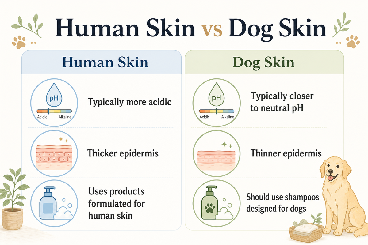 Dog and human skin differences infographic
