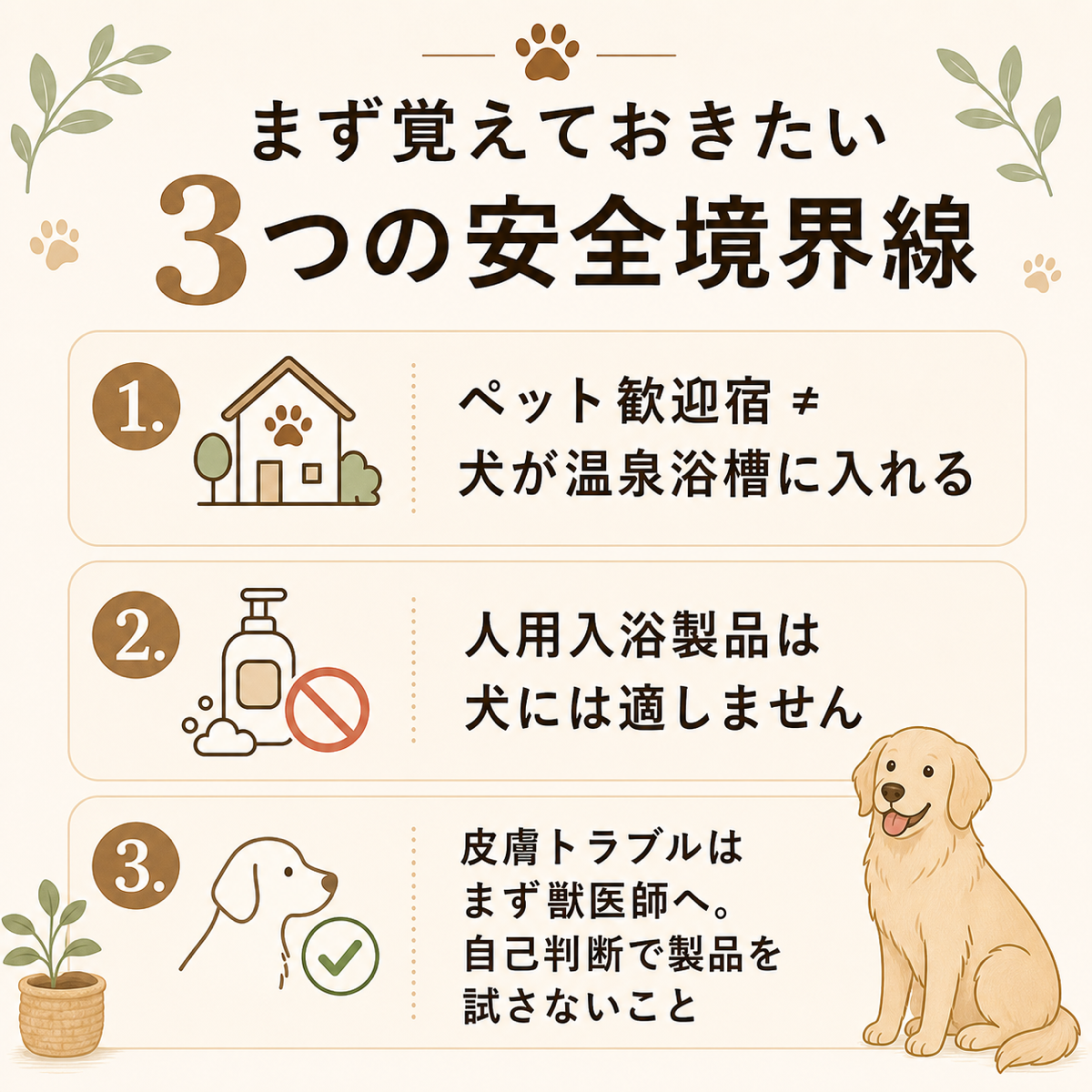 犬と温泉粉の安全境界線FAQカード