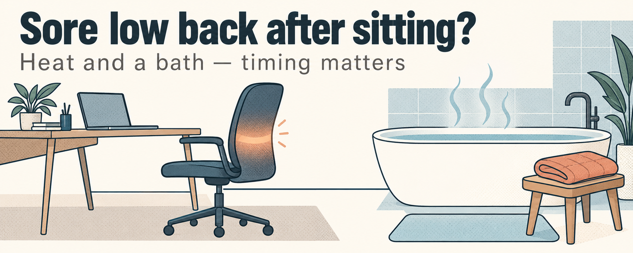 Low Back Sore After Sitting All Day? Where Heat and a Bath Actually Belong