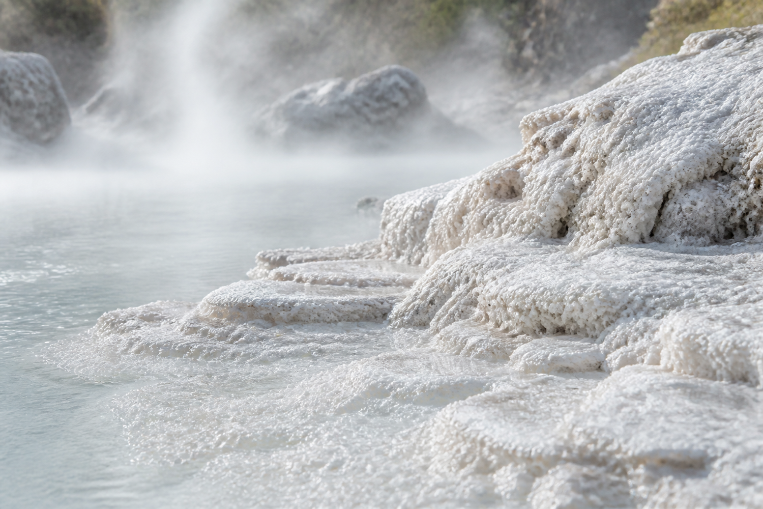Background illustration of Beitou white-sulfur spring and tanghua