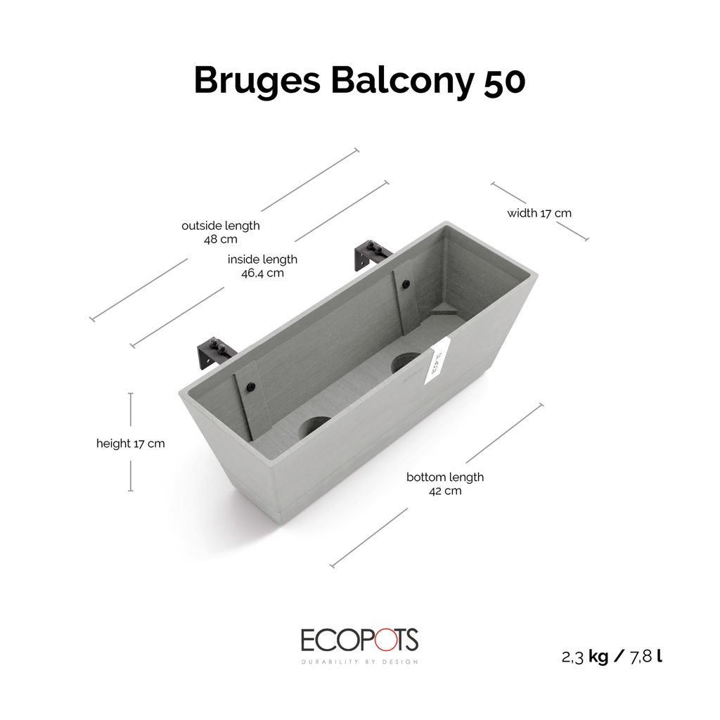 5407011526188_80 Bruges Balcony 50 White Grey
