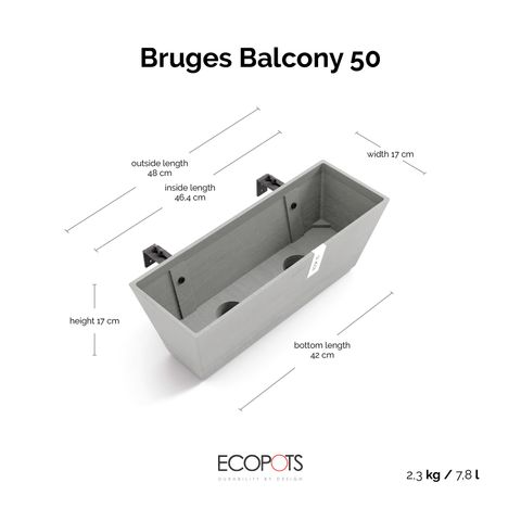 5407011526188_80 Bruges Balcony 50 White Grey
