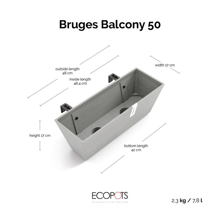5407011526188_80 Bruges Balcony 50 White Grey