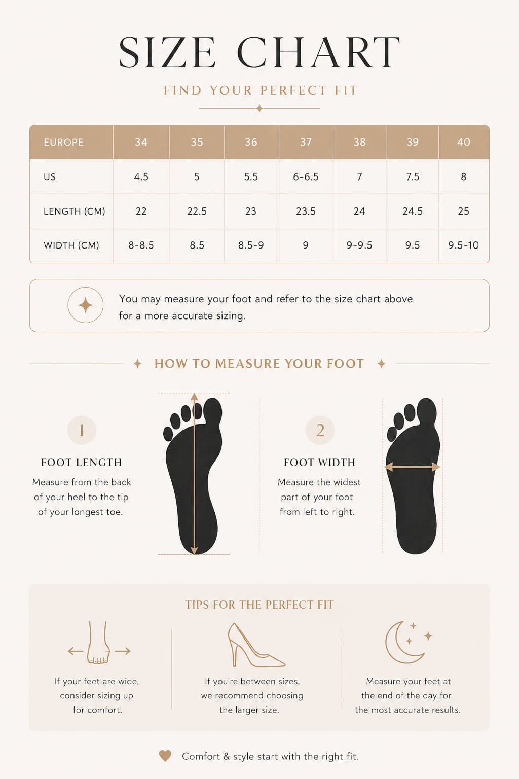 Shoes Chart - OOTD