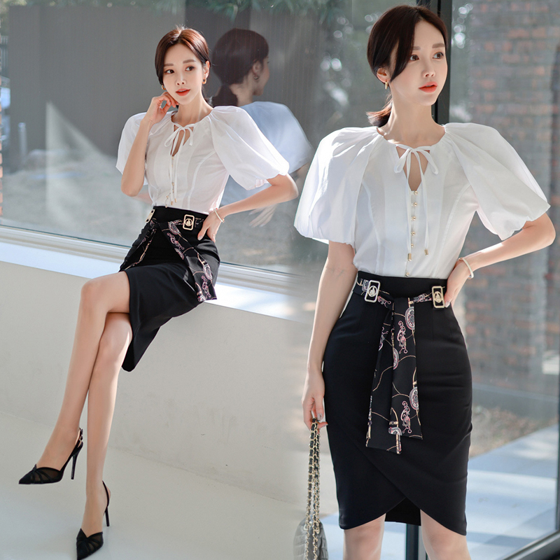 Blouse and store skirt formal attire