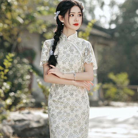 OOTD12607 LACE STITCHING CHEONGSAM DRESS – OOTD MALAYSIA