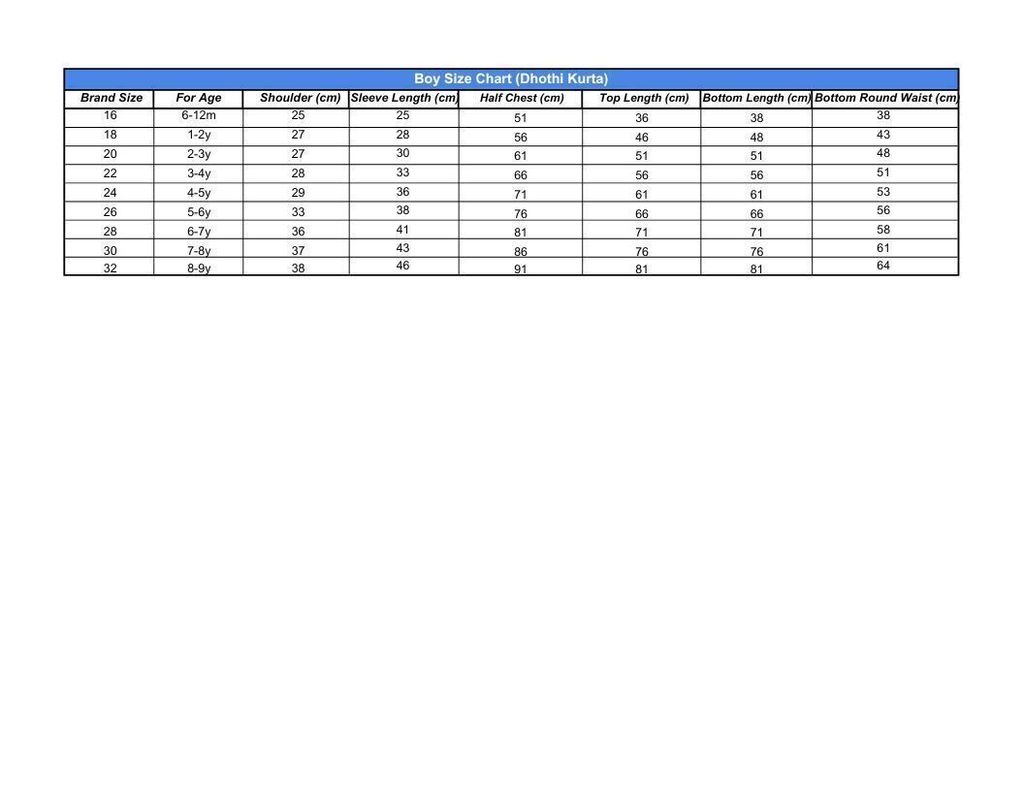 Boy Size Chart (Dhothi Kurta) - Sheet1.pdf