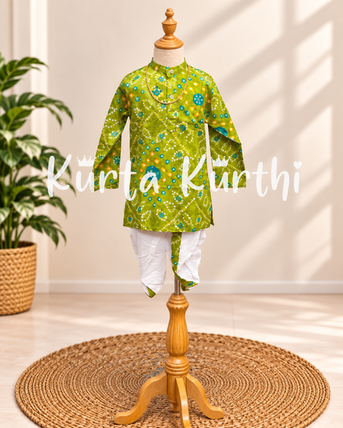 Traditional Green Kurta Dhoti Display