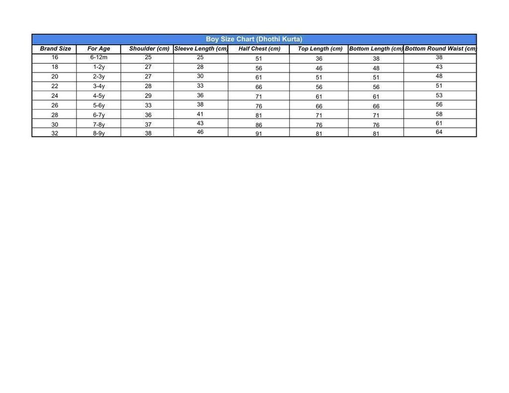 Boy Size Chart (Dhothi Kurta) - Sheet1.pdf