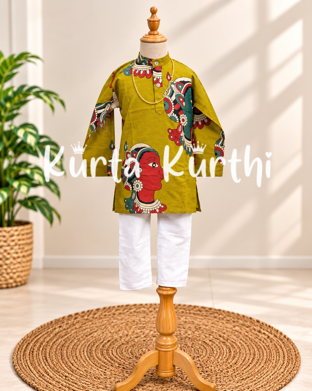 Ethnic Kids’ Kurta on Wooden Mannequin