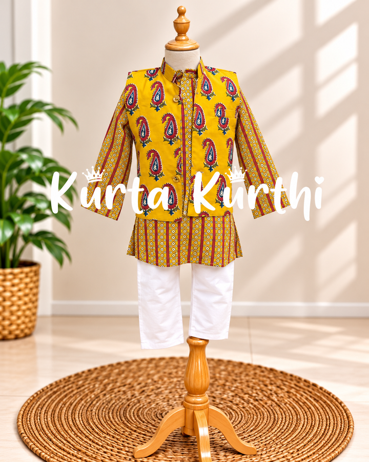 Mustard Kurta Set on Mannequin