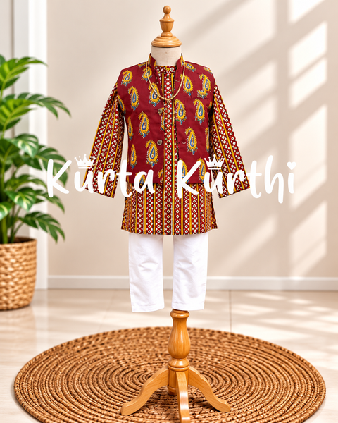 Traditional Maroon Kurta Set Display