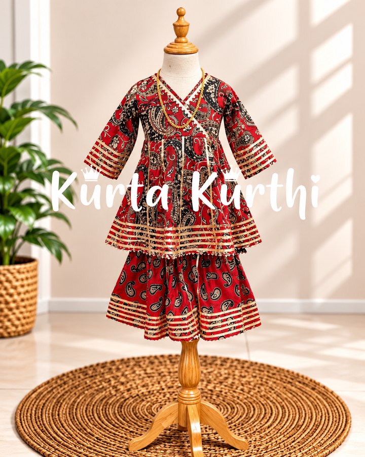 Traditional Red Paisley Kurta Set