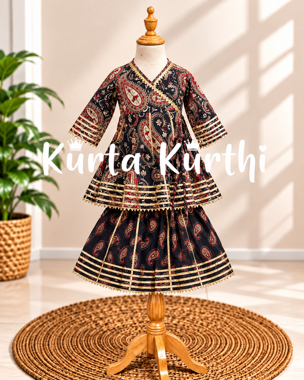 Black Paisley Kurthi Studio Display
