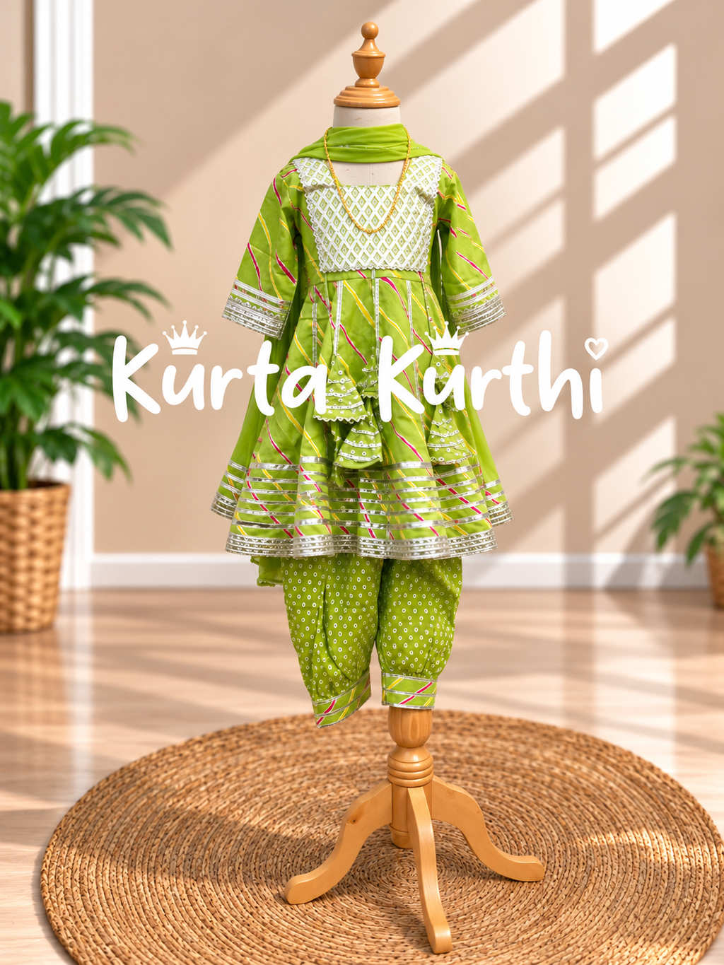 Lime Green Kurta Kurthi Display