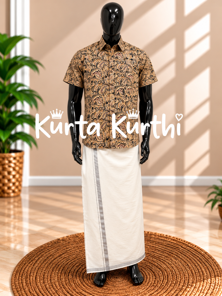 Traditional Batik Shirt and White Wrap Mannequin Display