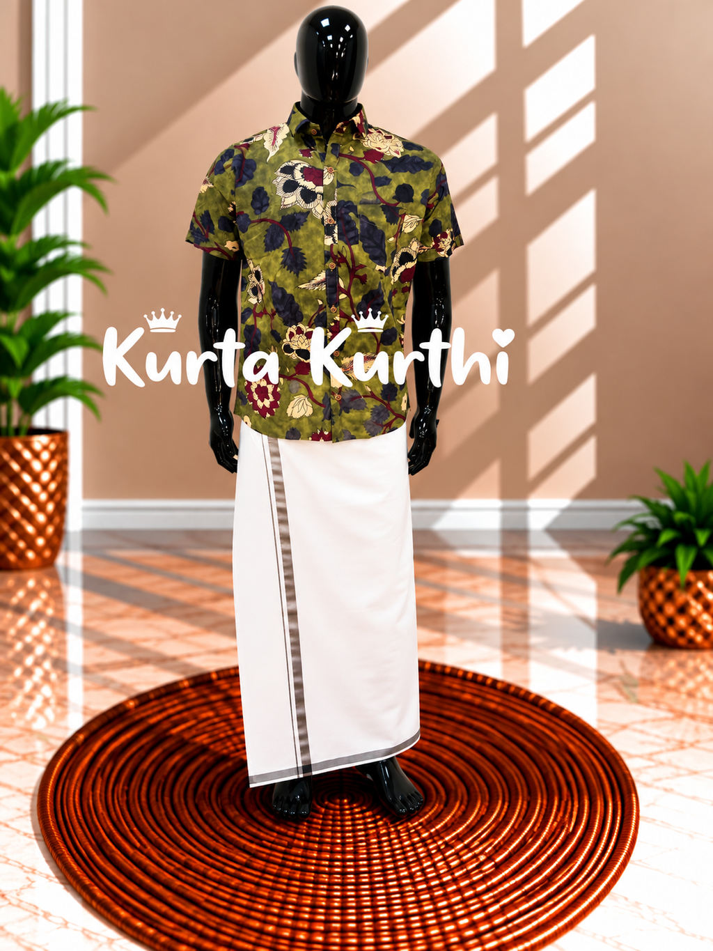 Floral Kurta Dhoti Showroom Display