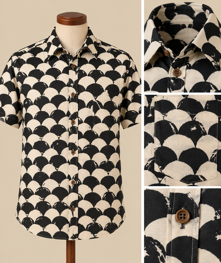 Patterned Scallop Shirt Detail Catalog