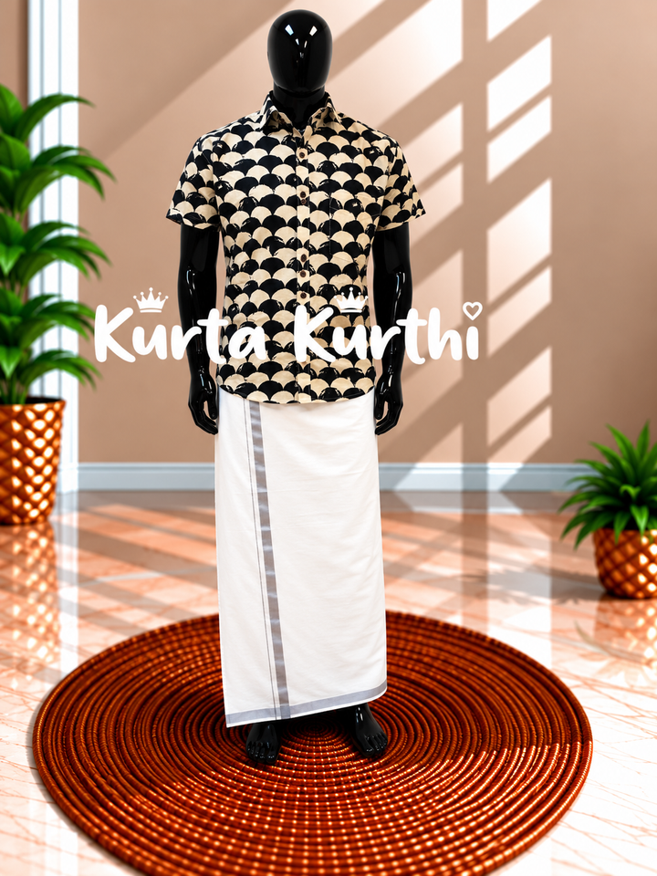 Traditional Patterned Shirt and Dhoti Showcase