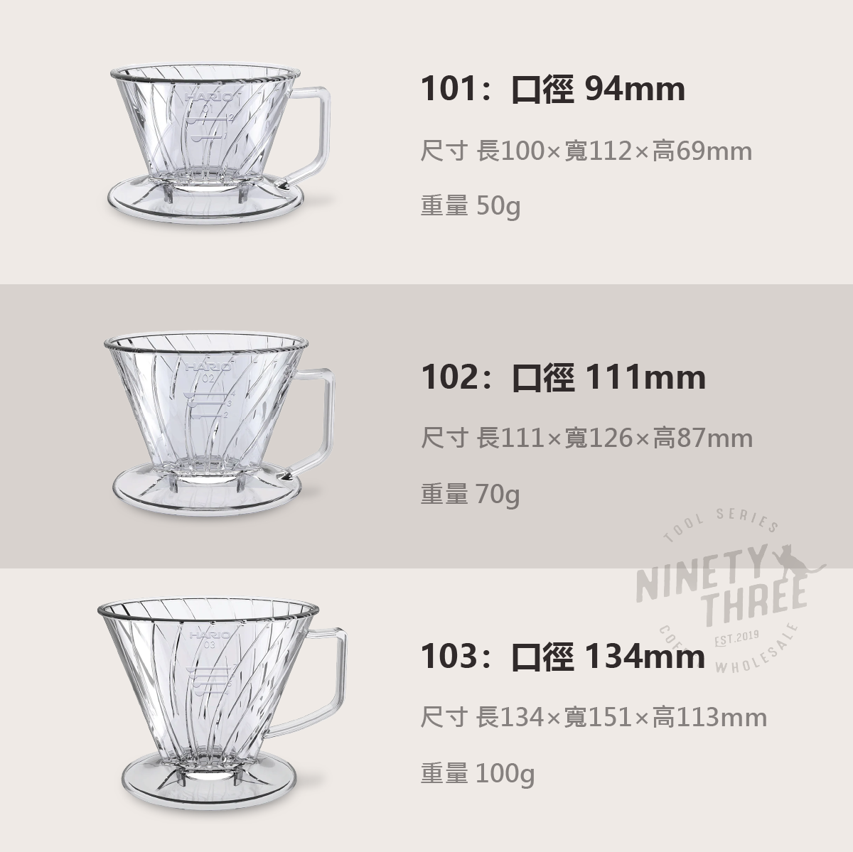 HARIO Pegasus 天馬濾杯 101102103 梯型濾杯 透明 樹酯 塑膠 日本製4
