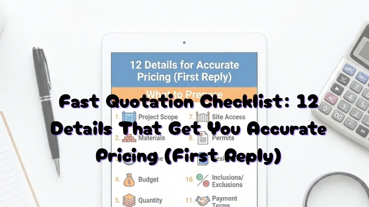 Fast Quotation Checklist: 12 Details That Get You Accurate Pricing (First Reply)