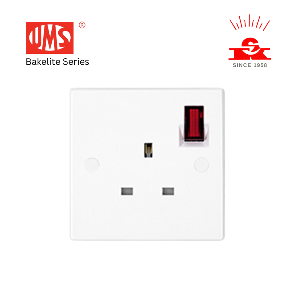 UMS - Bakelite Series - 13A Neon Switch Socket