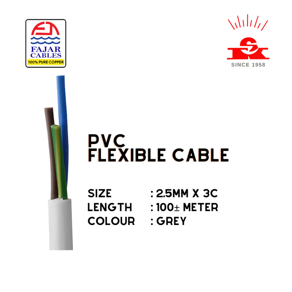 FAJAR Cable - PVC Flexible Cable (2.5 x 3C) - Description