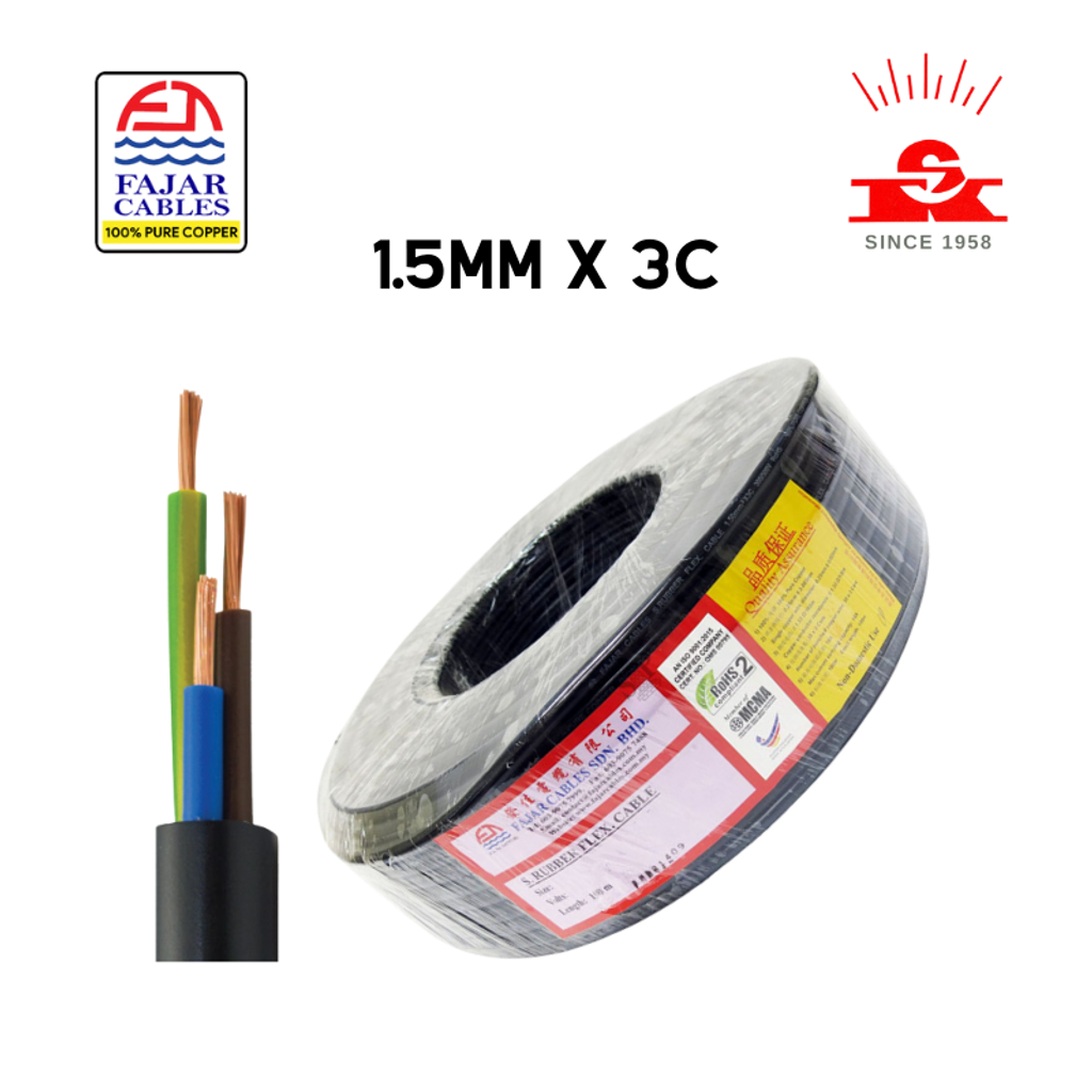 FAJAR Cable - TRS Cable (1.5 x 3C) - Whole Roll
