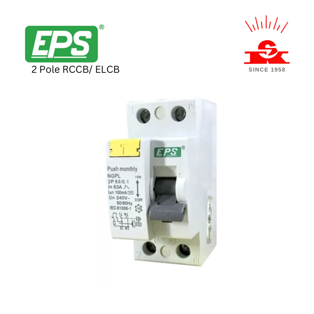 EPS ELCB/RCCB 2 Pole 25A 40A 63A 100mA 30mA 10mA (SIRIM) – See Kwong  Electric Co. | Ipoh, Perak
