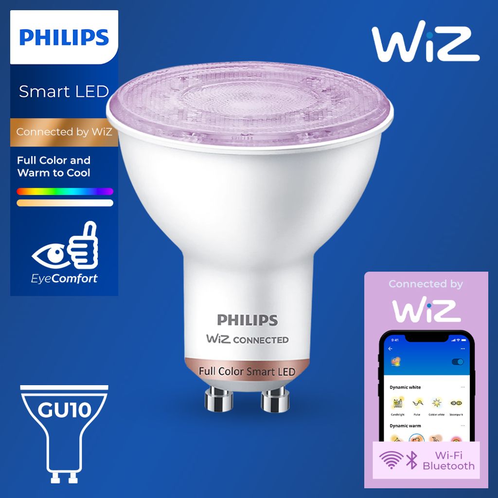 Philips Wiz Smart LED GU10 4.9W WiFi Full Color Bulb