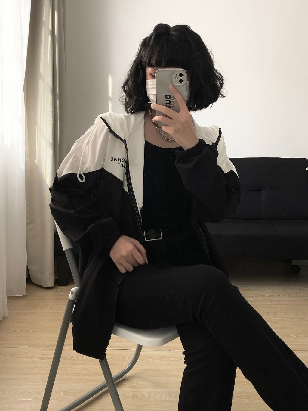 B&W Windbreaker Jacket – 弄潮儿wét B&W Windbreaker Jacket – 弄潮儿wét