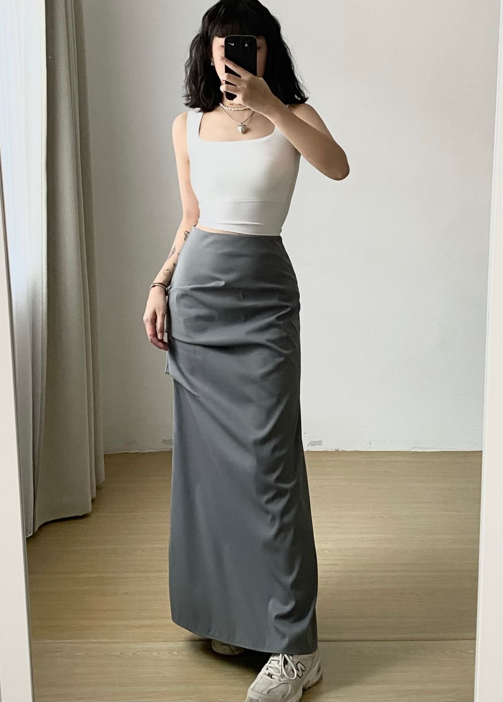 Zipper Side Split Long Cargo Skirt (Black,Grey) – 弄潮儿wét