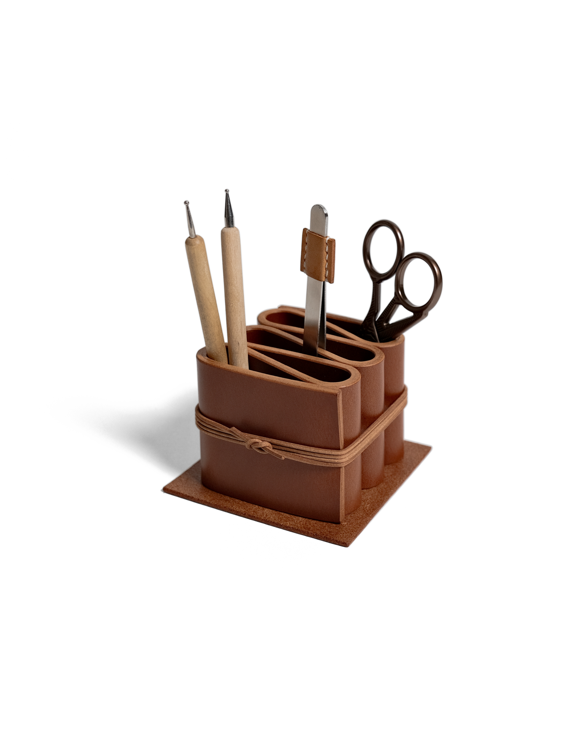 Leather Stationery Holder Pu er Brown W I CRAFT Leather Stationery Holder Pu er Brown W I CRAFT