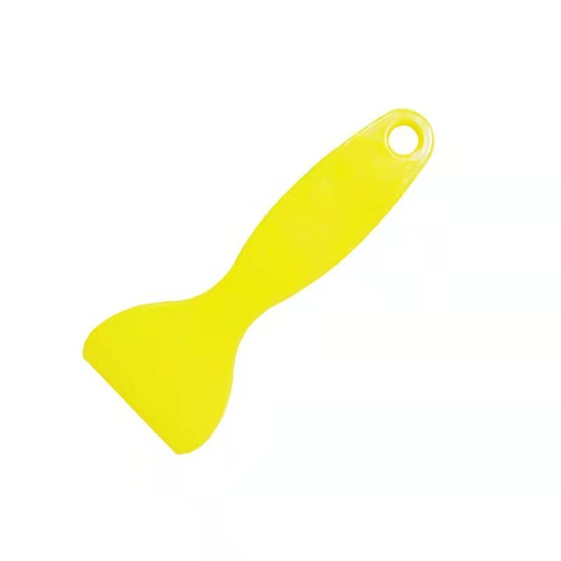 1pc Yellow Plastic Scraper Automotive Glue Removal Tool, Glass Cleaning  Tool, Retractable Multifunctional Film Sticker Scraper Tool