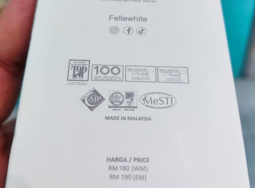 fellewhite harga sebenar