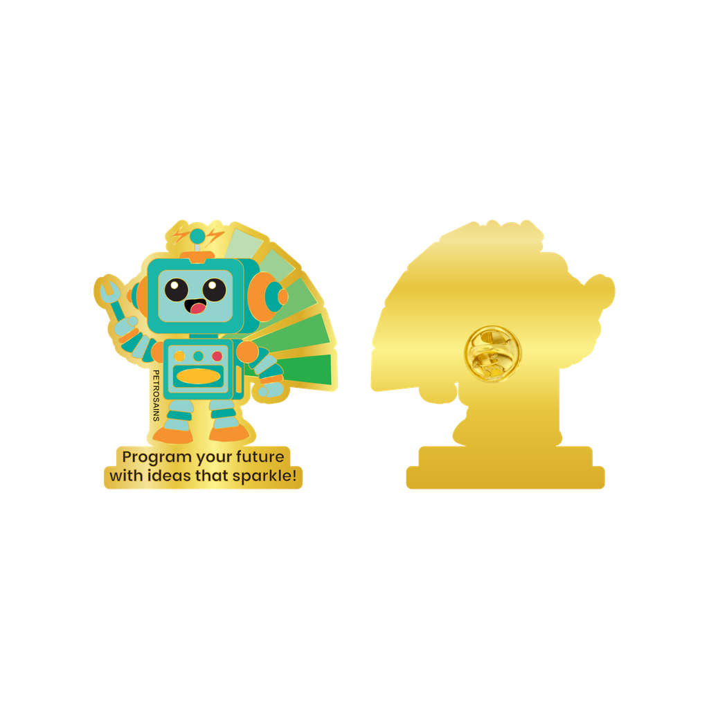 PETROSAINS ROBOT GOLD ENAMEL PIN