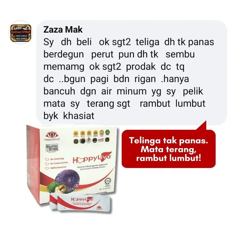 HappyLiva - Telinga tak panas, mata terang, rambut lembut