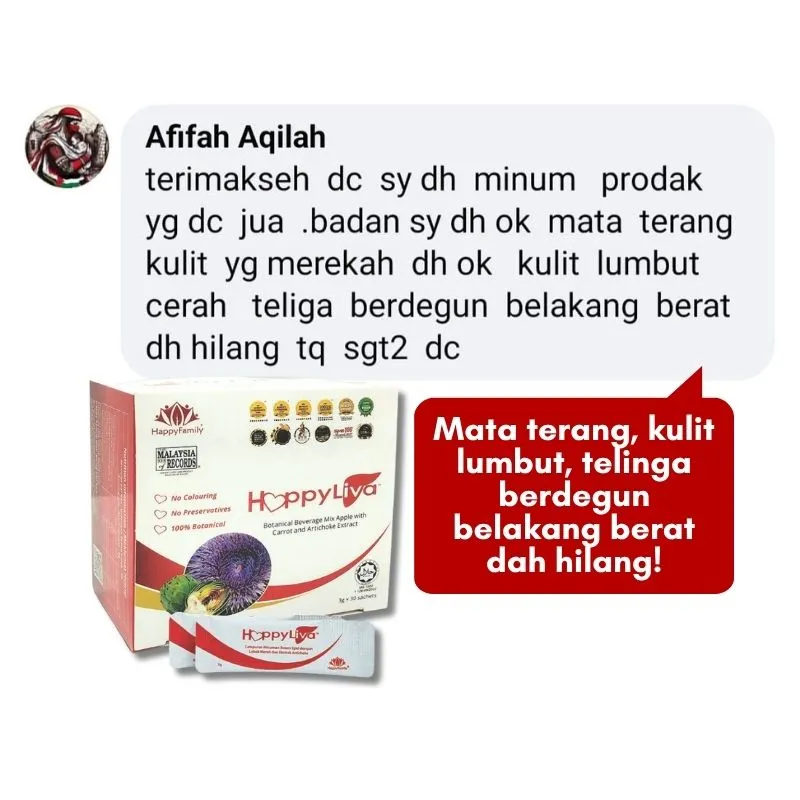 HappyLiva - Mata terang, kulit lembut, telinga berdegun hilang