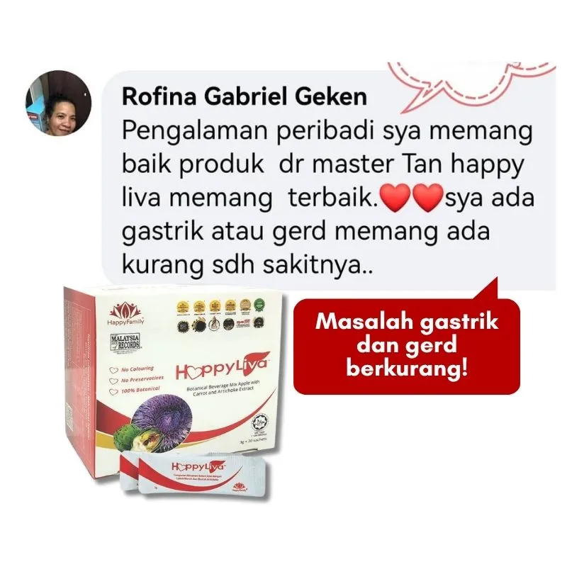 HappyLiva - Masalah gastrik & gerd kurang