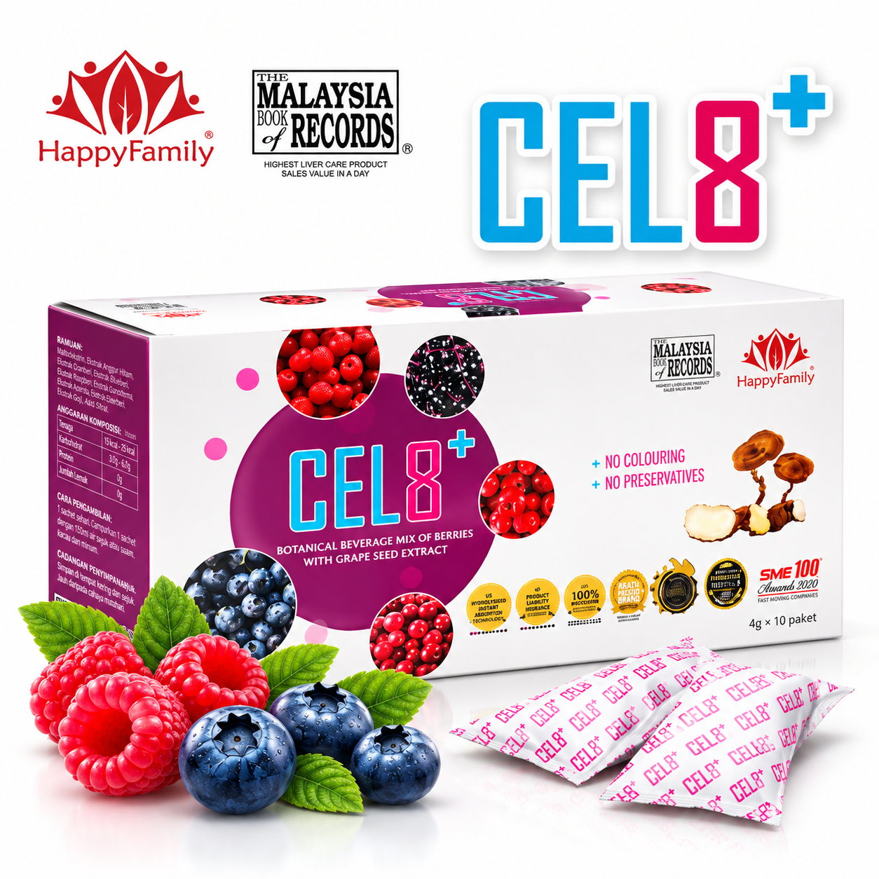 HappyFamily CEL8+ Berry Wellness Display