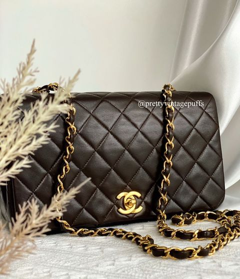 Chanel Vintage 1990 Black 20cm Square Mini Flap Bag 24k GHW