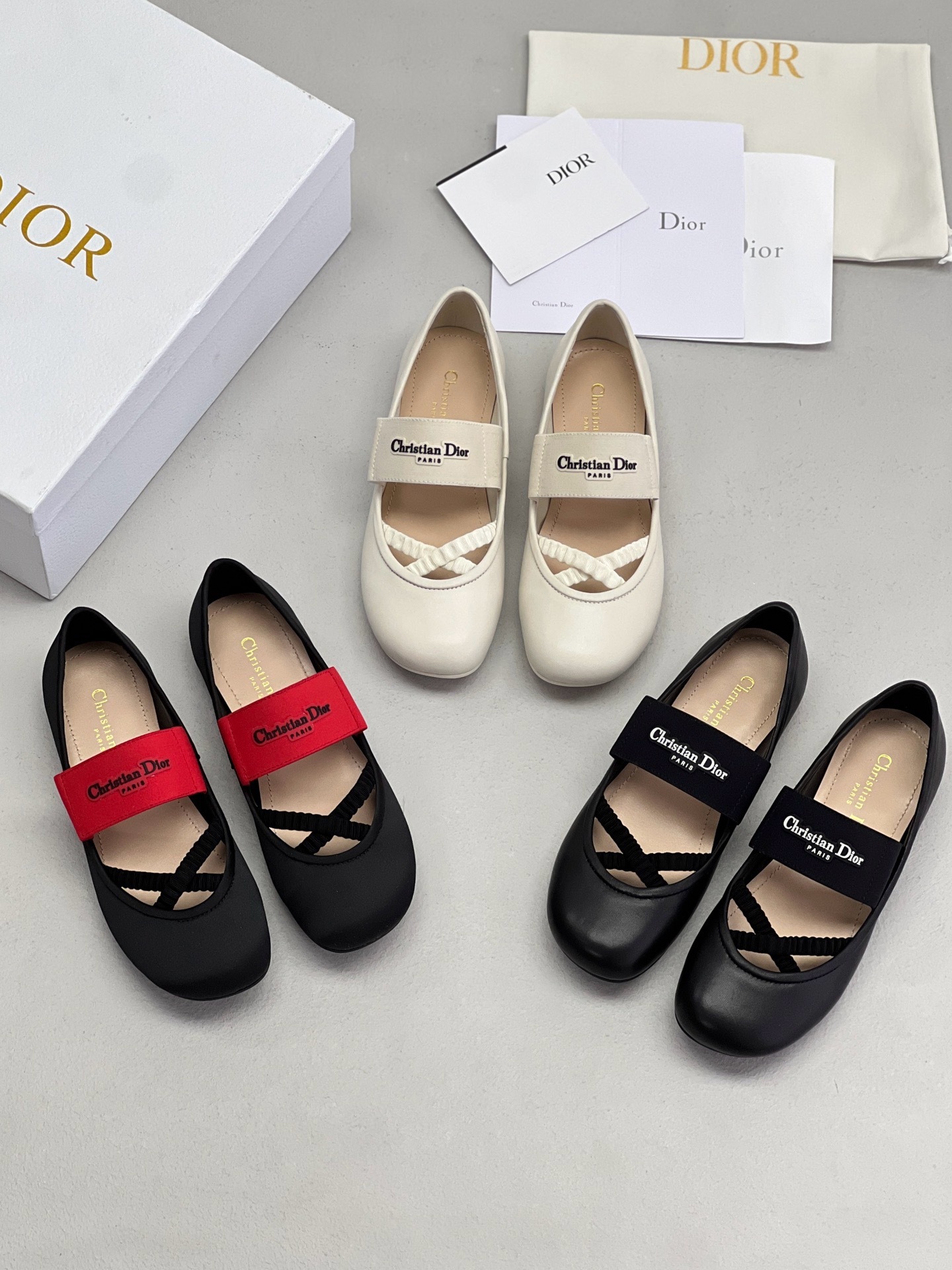 ディオール　DIOR フラットシューズ　バレエシューズ ブラック（黒）系 Dior(ディオール) バレエシューズ(レディース