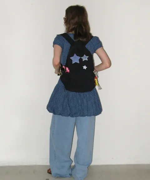 韓国商品/RONRON 3 STAR PATCH BACKPACK 3 STAR PATCH BACKPACK BLACK - RONRON 론론