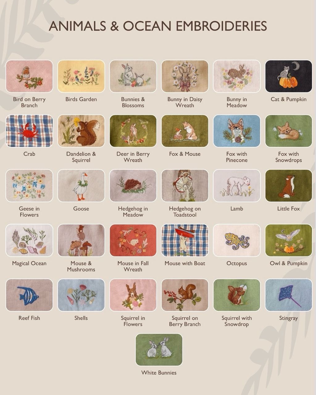 Dannie & Lilou - Animals & Ocean Embroideries