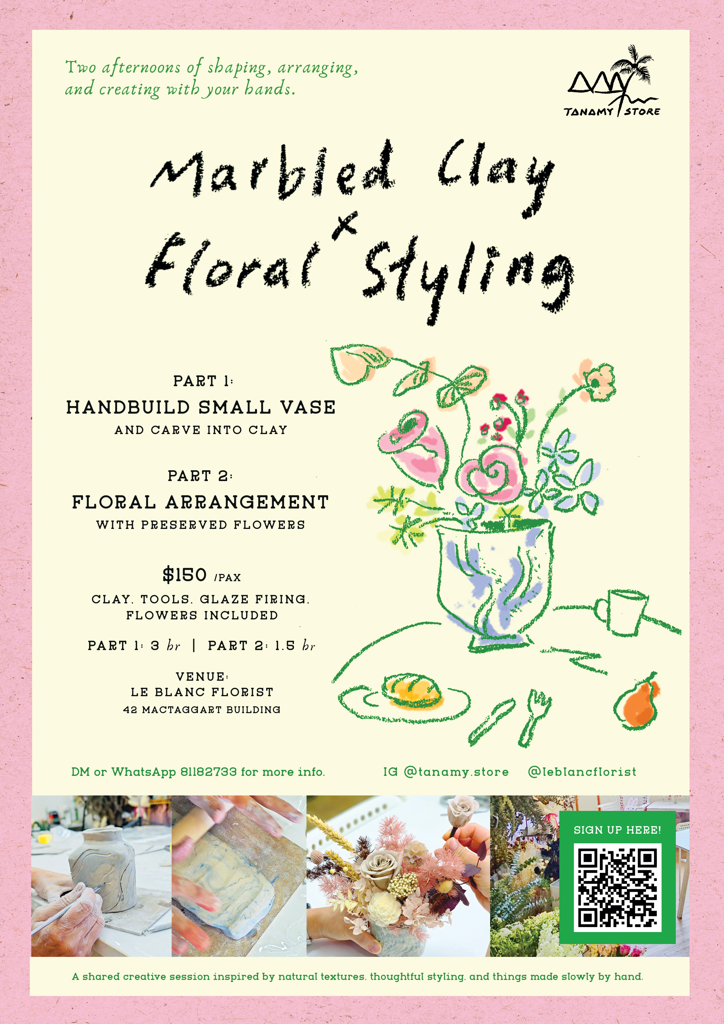 Marbled Clay Mini Vase Making & Floral Styling Workshop Marbled Clay Mini Vase Making & Floral Styling Workshop