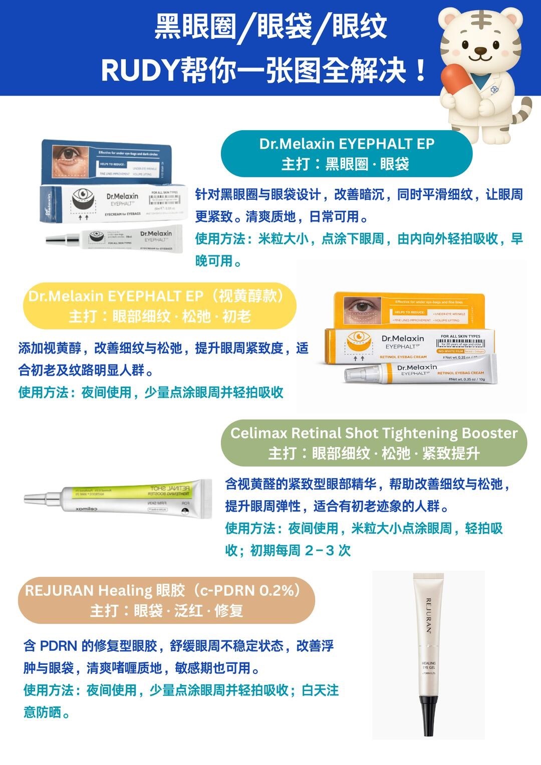 韩国药妆店去黑眼圈&眼部皱纹产品全指南_1_Rudy's garage_来自小红书网页版
