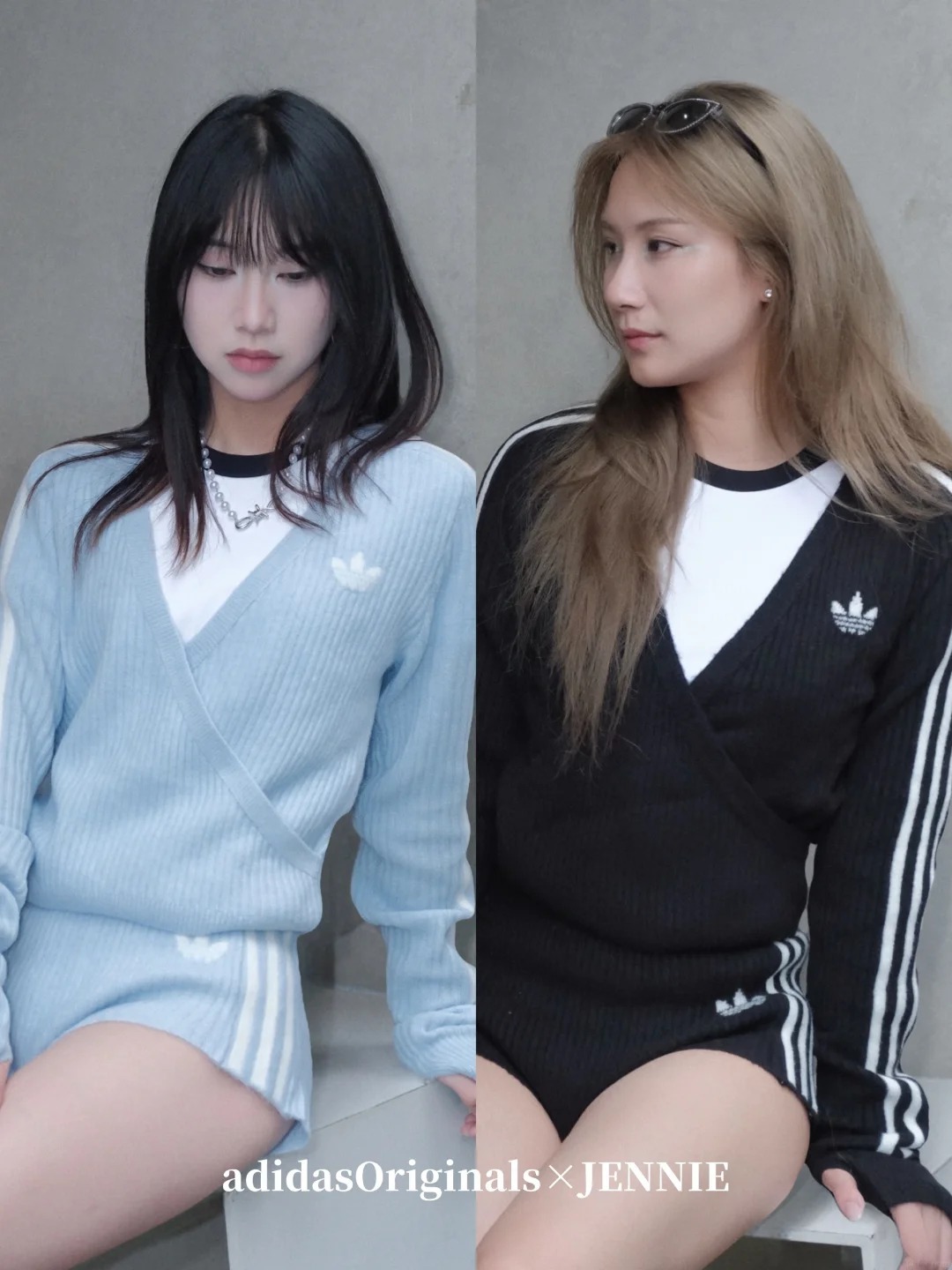 adidas × JENNIE｜交叉针织拿捏温柔韩系OOTD_1_adidasOriginalsFlagship_from rednote web