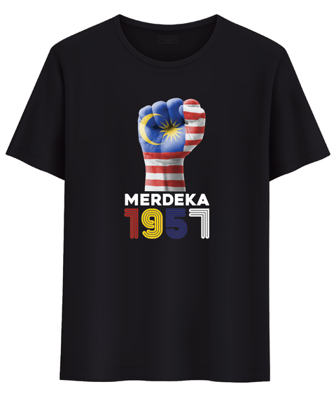 Black t-shirt fist merdeka