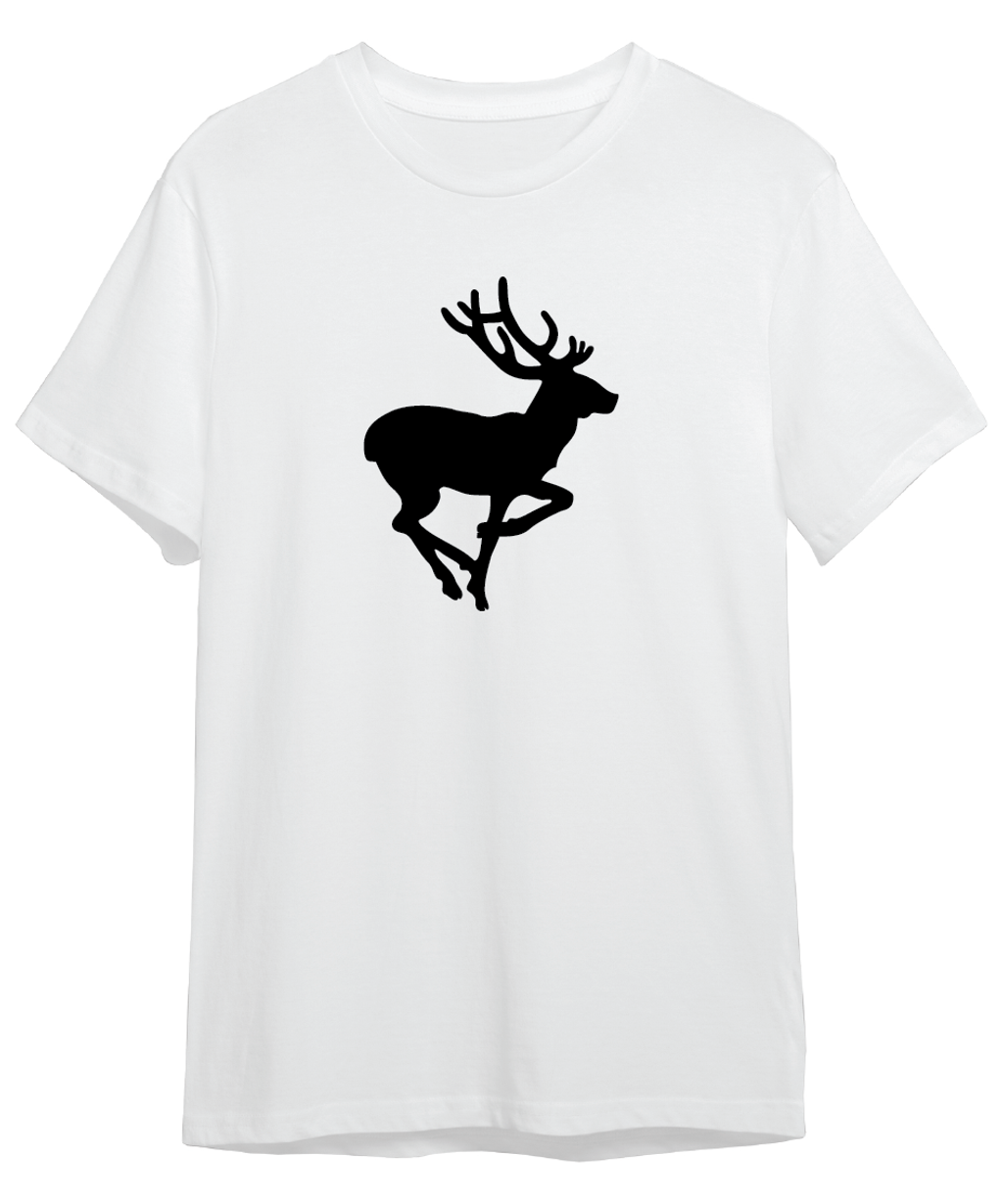white t-shirt deer